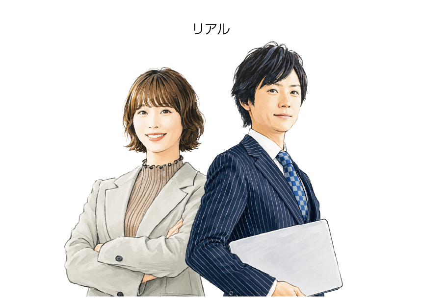 似顔絵ラフの作例2